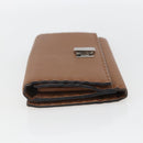 FENDI Celeria Long Wallet Leather Brown Silver Auth 158173-3