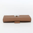 FENDI Celeria Long Wallet Leather Brown Silver Auth 158173-5