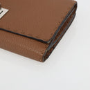FENDI Celeria Long Wallet Leather Brown Silver Auth 158173-7