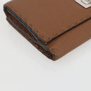 FENDI Celeria Long Wallet Leather Brown Silver Auth 158173-14