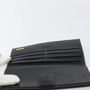 FENDI Pecan Canvas Long Wallet Black Brown Black Brown Auth 158174-9