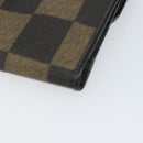 FENDI Pecan Canvas Long Wallet Black Brown Black Brown Auth 158174-7