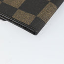 FENDI Pecan Canvas Long Wallet Black Brown Black Brown Auth 158174-14