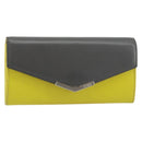 FENDI 2 JOURS Continental Wallet Leather Gray Silver Auth 158175-1