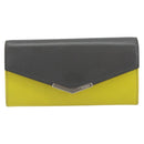 FENDI 2 JOURS Continental Wallet Leather Gray Silver Auth 158175-13