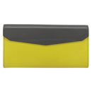 FENDI 2 JOURS Continental Wallet Leather Gray Silver Auth 158175-2