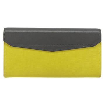 FENDI 2 JOURS Continental Wallet Leather Gray Silver Auth 158175 - 0