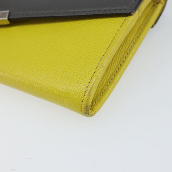FENDI 2 JOURS Continental Wallet Leather Gray Silver Auth 158175