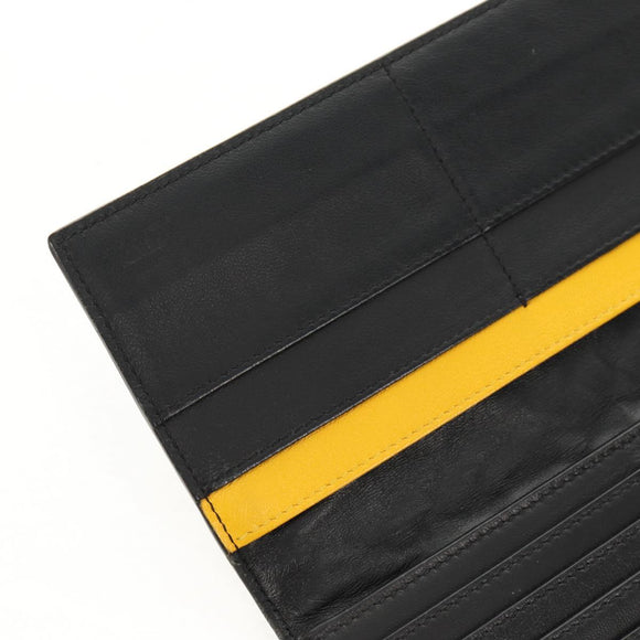 FENDI Zucca Canvas Wallet Leather Black Auth 158176V