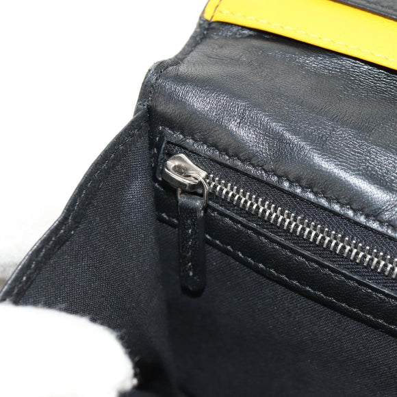 FENDI Zucca Canvas Wallet Leather Black Auth 158176V