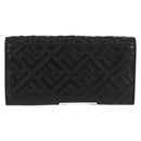 FENDI Zucca Canvas Wallet Leather Black Auth 158176V-2