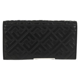 FENDI Zucca Canvas Wallet Leather Black Auth 158176V - 0