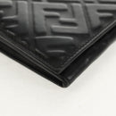 FENDI Zucca Canvas Wallet Leather Black Auth 158176V-7