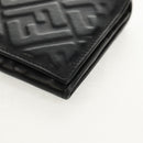 FENDI Zucca Canvas Wallet Leather Black Auth 158176V-14