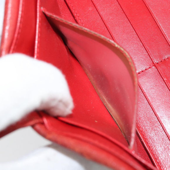 FENDI Long Wallet Nylon Red Brown Black Brown Auth 158177