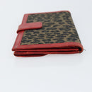 FENDI Long Wallet Nylon Red Brown Black Brown Auth 158177-4