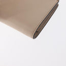 FENDI Compact Wallet Leather Beige Gold Auth 158178A-16