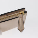 FENDI Compact Wallet Leather Beige Gold Auth 158178A-9