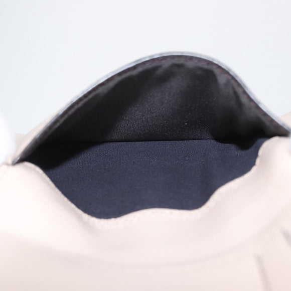 FENDI Compact Wallet Leather Beige Gold Auth 158178A