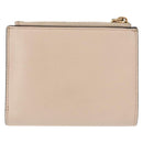 FENDI Compact Wallet Leather Beige Gold Auth 158178A-2