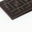 FENDI Zucca Canvas Wallet Black Brown Black Brown Auth 158179-16