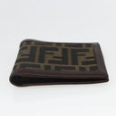 FENDI Zucca Canvas Wallet Black Brown Black Brown Auth 158179-6