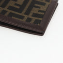 FENDI Zucca Canvas Wallet Black Brown Black Brown Auth 158179-7