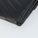 SAINT LAURENT Cassandra Long Wallet Leather Black Silver Auth 158181-10