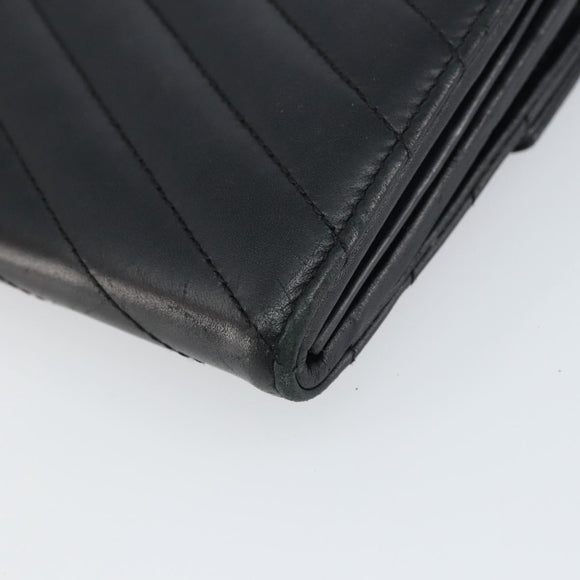 SAINT LAURENT Cassandra Long Wallet Leather Black Silver Auth 158181