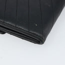 SAINT LAURENT Cassandra Long Wallet Leather Black Silver Auth 158181-11