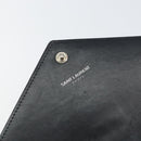 SAINT LAURENT Cassandra Long Wallet Leather Black Silver Auth 158181-14
