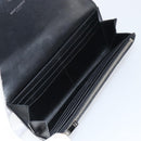 SAINT LAURENT Cassandra Long Wallet Leather Black Silver Auth 158181-15