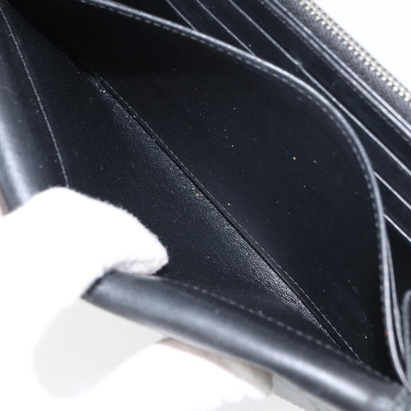 SAINT LAURENT Cassandra Long Wallet Leather Black Silver Auth 158181