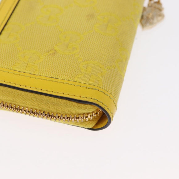 GUCCI GG Canvas Coin Purse Yellow Gold 790037 Auth 158182