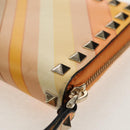 VALENTINO Long Wallet Leather Orange Gold Auth 158184V-14