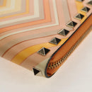 VALENTINO Long Wallet Leather Orange Gold Auth 158184V-16