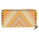 VALENTINO Long Wallet Leather Orange Gold Auth 158184V-13