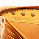 VALENTINO Long Wallet Leather Orange Gold Auth 158184V-11