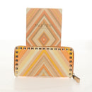 VALENTINO Long Wallet Leather Orange Gold Auth 158184V-12