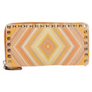 VALENTINO Long Wallet Leather Orange Gold Auth 158184V-2