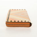 VALENTINO Long Wallet Leather Orange Gold Auth 158184V-3