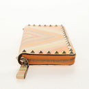VALENTINO Long Wallet Leather Orange Gold Auth 158184V-4