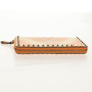 VALENTINO Long Wallet Leather Orange Gold Auth 158184V-5