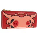 Miu Miu Wallet Leather Red Gold Auth 158185V-1