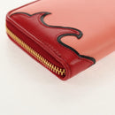 Miu Miu Wallet Leather Red Gold Auth 158185V-15