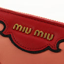 Miu Miu Wallet Leather Red Gold Auth 158185V-17