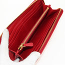 Miu Miu Wallet Leather Red Gold Auth 158185V-9