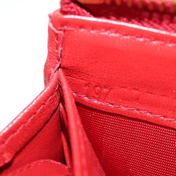 Miu Miu Wallet Leather Red Gold Auth 158185V