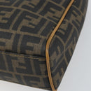 FENDI Zucca Canvas Hand Bag PVC Brown Black Auth 158200-15