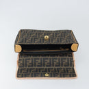 FENDI Zucca Canvas Hand Bag PVC Brown Black Auth 158200-10